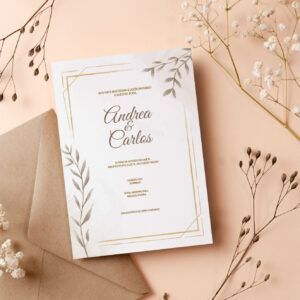 invitación de boda clásica difuminada