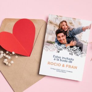Invitaciones de boda con foto superior