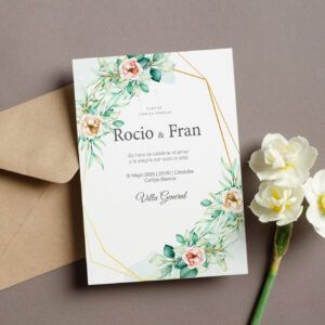 diseño de invitación de boda natural