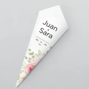 cono para confeti o arroz modelo floral 3