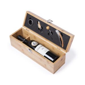 Set de Vinos Modelo 2 - Estuche de Bambú