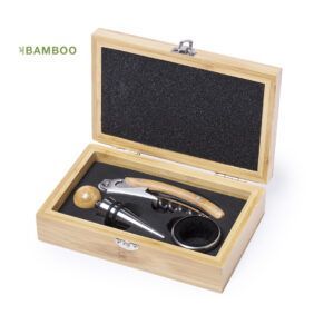 Set de Vinos Modelo 3 - Estuche de Bambú